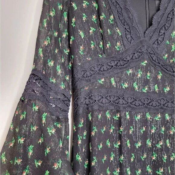 ⭐Rare⭐Anna sui floral chiffon maxi dress 2 - Picture 8 of 16